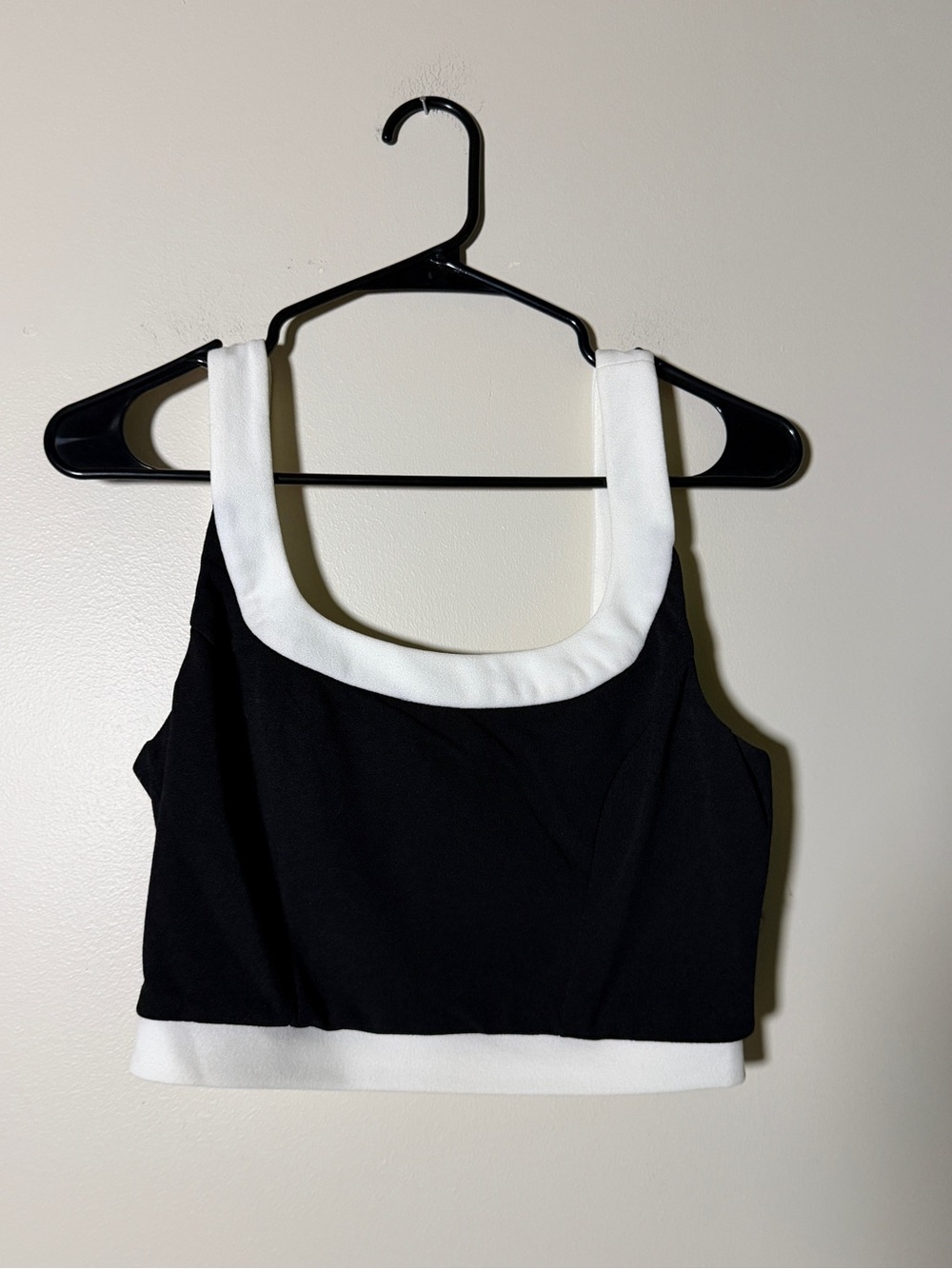 Lulus Black & White Contrast Crop Tank